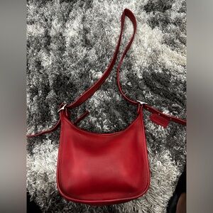 Red crossbody coach bag